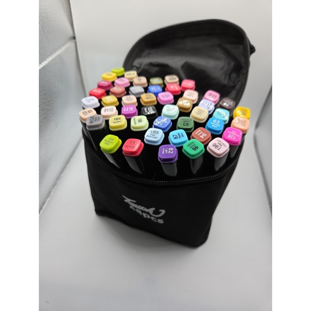 Touch Mika 48 Twin Tip = 96 Colors of Alcohol Graphic Marker Pens in Carry Case